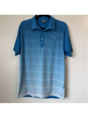 Men’s PUMA Cool Cell Breathable Golf Polo Blue Size Small